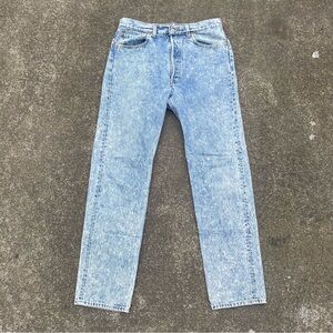 Vintage Levis 501 Jeans Men 34x34 Blue Acid Stone Wash Button Fly Faded Made USA